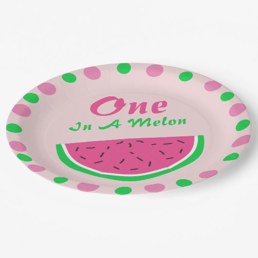 1つメロンの1つ目の誕生日紙プレート ペーパープレート (アングル)