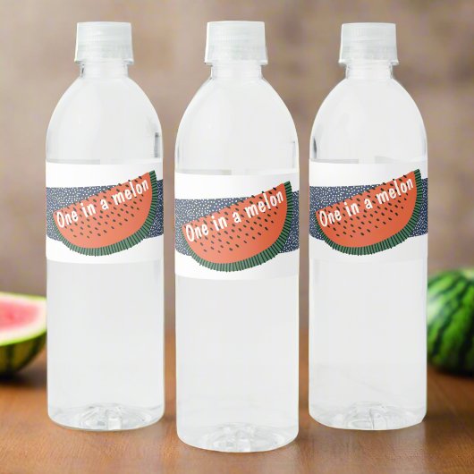 1つメロンの1つ誕生日男の赤ちゃんスイカ ペットボトルラベル