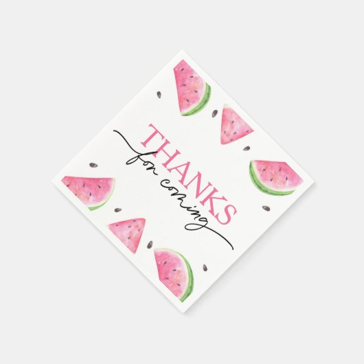 1つメロンの1つ1つ誕生日スイカ誕生日 スタンダードカクテルナプキン (角)