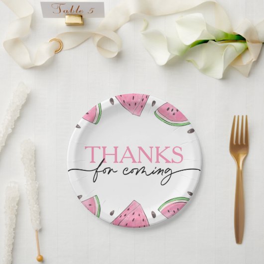 1つメロンの1つ1つ誕生日スイカ誕生日 ペーパープレート (ウェディング)