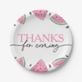 1つメロンの1つ1つ誕生日スイカ誕生日 ペーパープレート (正面)