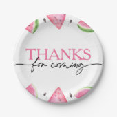 1つメロンの1つ1つ誕生日スイカ誕生日 ペーパープレート (正面)