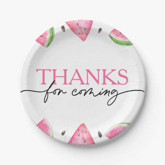 1つメロンの1つ1つ誕生日スイカ誕生日 ペーパープレート (正面)