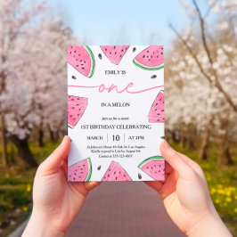 1つメロンの1つ1つ誕生日スイカ誕生日 招待状