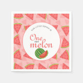 1つメロンの1つ1つ誕生日パーティースイカ スタンダードカクテルナプキン (正面)