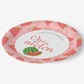 1つメロンの1つ1つ誕生日パーティースイカ ペーパープレート (アングル)