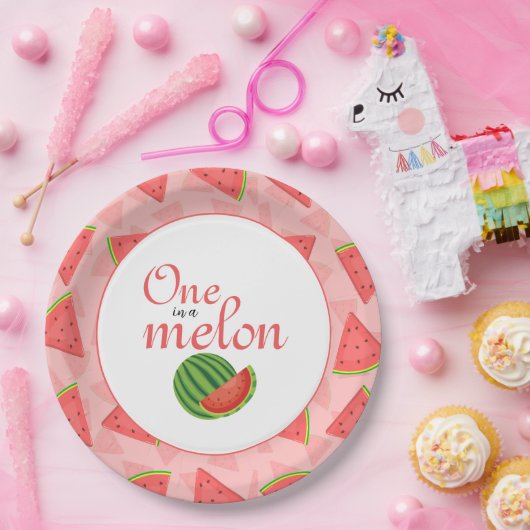 1つメロンの1つ1つ誕生日パーティースイカ ペーパープレート (パーティー)