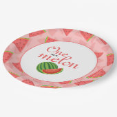 1つメロンの1つ1つ誕生日パーティースイカ ペーパープレート (アングル)