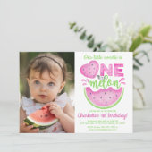 1つメロンの1つ1つ誕生日フォト招待状 招待状 (スタンド正面)