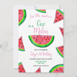 1つメロンの1つ1つ誕生日招待状 招待状