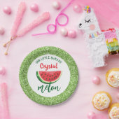 1つメロングリッタースイカ最初の誕生日 ペーパープレート (パーティー)