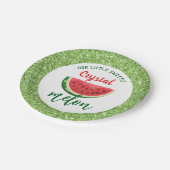 1つメロングリッタースイカ最初の誕生日 ペーパープレート (アングル)