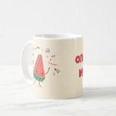 1つメロン – かわいいスイカのマグカップデザイン コーヒーマグカップ (正面左)