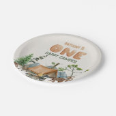 1つモダンのハッピーキャンパー水の色1番目の誕生日 ペーパープレート (アングル)