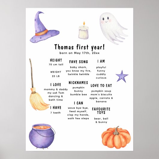 1つ不気味の最初の誕生日マイルストーン誕生日 ポスター (正面)