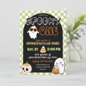 1つ不気味、レトロテーマ1st誕生日招待状 招待状 (スタンド正面)