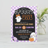 1つ不気味、レトロテーマ1st誕生日招待状 招待状 (スタンド正面)