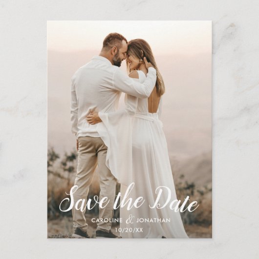 1つ大きい写真の文字オーバーレイの日付を保かわいらし存 ポストカード (正面)