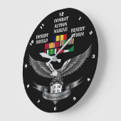 1つ星の戦闘アクションマリンデザートストーム ラージ壁時計 (傾斜)