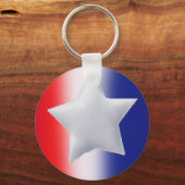 1つ星の赤白青背景 キーホルダー (正面)