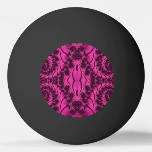 1つ星ピンポンボール、ピンクブラック 卓球ボール (正面)