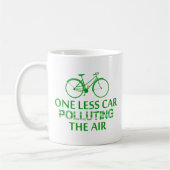1つ空気を汚すより少ない車 コーヒーマグカップ (左)