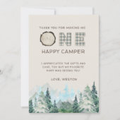 1つ素朴のハッピーキャンパーサンキューカード サンキューカード (正面)