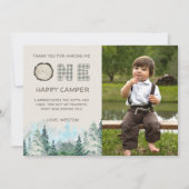 1つ素朴のハッピーキャンパーサンキューカード サンキューカード (正面)