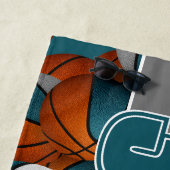 1つ買かバルクのバスケットのティール（緑がかった色）灰色の多く ビーチタオル (インサイチュ)