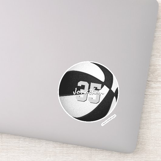 1つ買またはバルク白黒バスケットボールチームの色 シール (詳細)