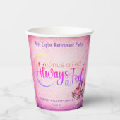 1つ食べ物を与えのA、常にA食べ物を与え – マッチングカップ(Pink with) 紙コップ (正面)