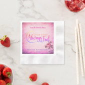 1つ食べ物を与え、常に – マッ食べ物を与えチナプキン（ピンクwi） 縁ありカクテルナプキン (インサイチュ)