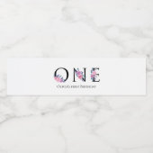 1つ、フローラ最初の誕生日 ペットボトルラベル (シングルラベル)