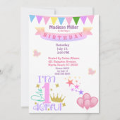 1とガーリー素晴らしい誕生日パーティー 招待状 (正面)