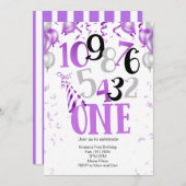 1にカウントダウン！最初の誕生日招待状 招待状 (正面/裏面)