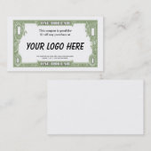 $1のクーポンカード 割引カード (正面/裏面)