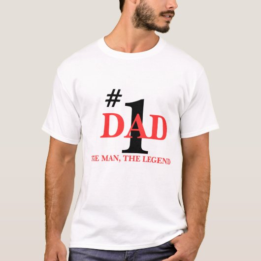 #、1のパパ、人、伝説 Tシャツ (正面)