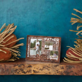 #1の言葉パパ父の日フォトコラージュ木材 フォトプラーク (側面)