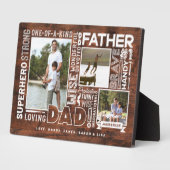 #1の言葉パパ父の日フォトコラージュ木材 フォトプラーク (側面)