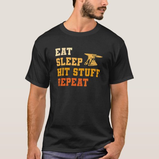 1の食べスリープヒット物の繰り返し Tシャツ (正面)