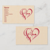 1の2つのハート 名刺 (正面/裏面)
