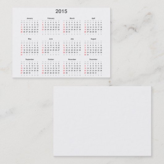 1の2015小型のカレンダー及び名刺 名刺 (正面/裏面)