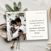 1はっきりした枚ミニマルのフォトブラック&ホワイトクリスマス シーズンカード