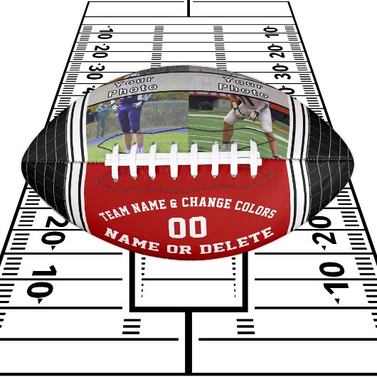 1または2枚のフォトサッカーパーソナライズされたボール、赤 アメリカンフットボール