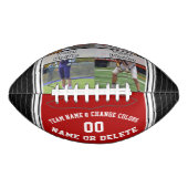 1または2枚のフォトサッカーパーソナライズされたボール、赤 アメリカンフットボール (正面)