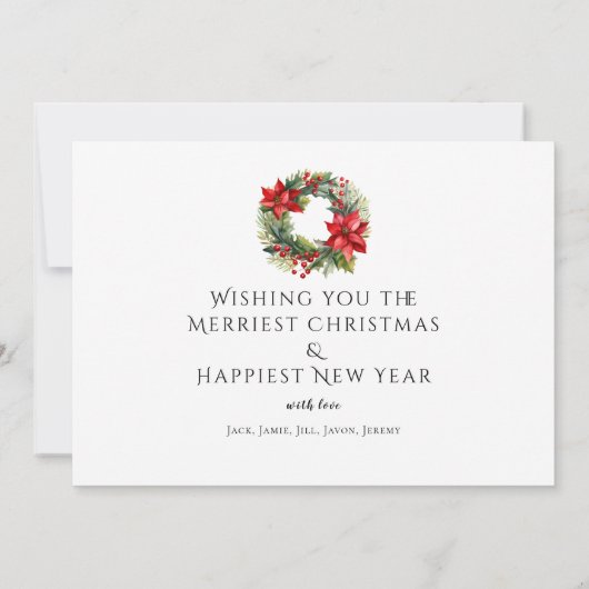 1または3写真と休日リースクリスマス (裏面)