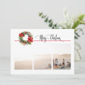 1または3写真と休日リースクリスマス シーズンカード (スタンド正面)