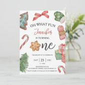 1を回している |冬のクリスマス1回目の誕生日 招待状 (スタンド正面)