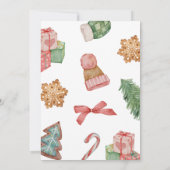 1を回している |冬のクリスマス1回目の誕生日 招待状 (裏面)