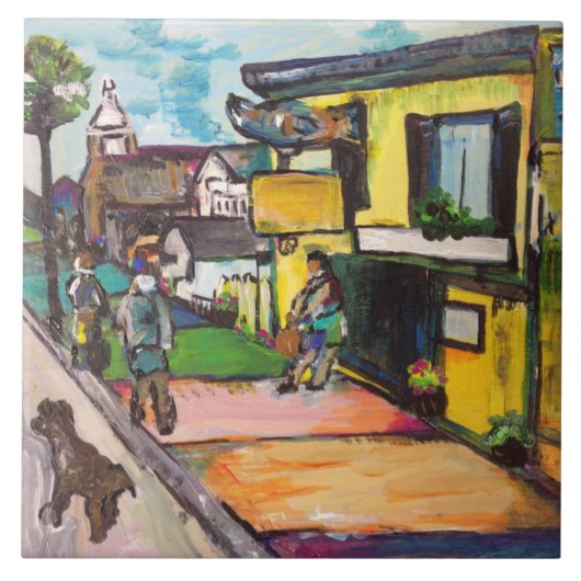 #1を絵を描くKey West タイル (正面)